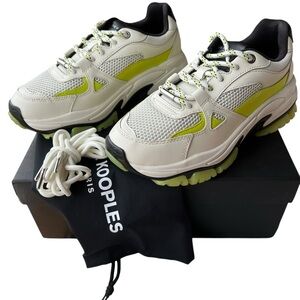 The Kooples White Bicolor Sneakers with Platform Sole Size 8 US 39FR NWT